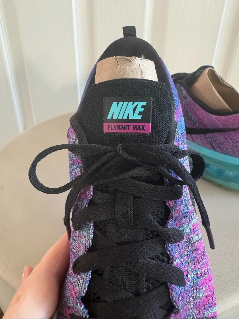 Nike | FlyKnit Air Max | Fuschia Flash/ Clearwater/ Chlorine Blue | sz 9.5
